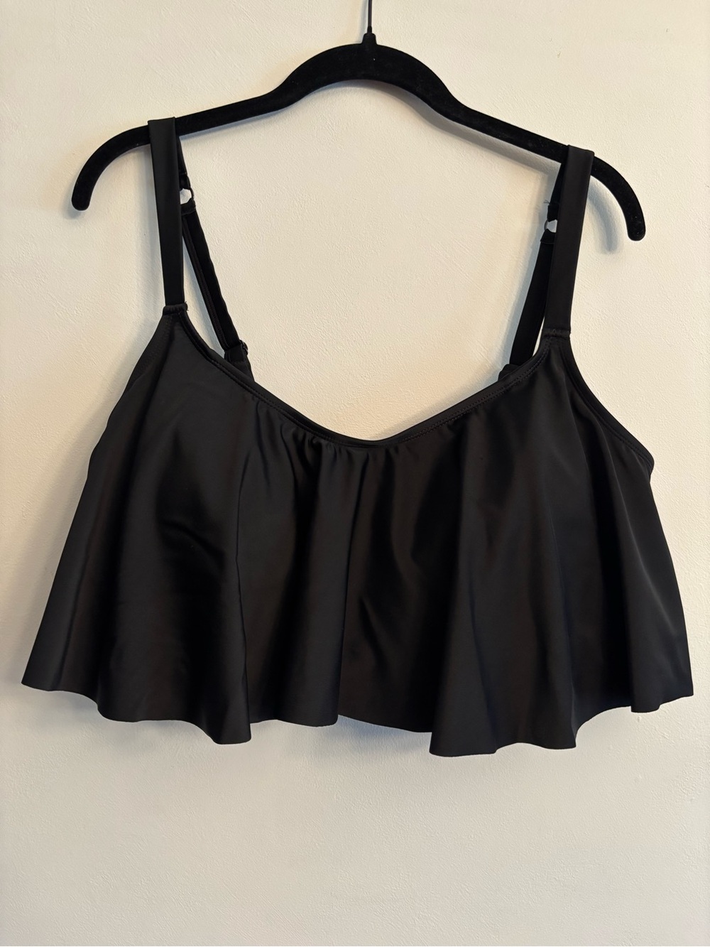 Torrid Black Flounce Bikini Top - size 2